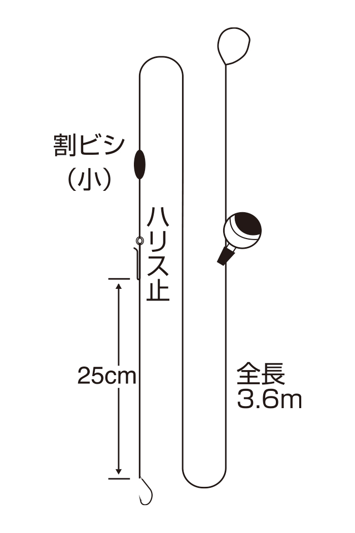 ハゼ玉ウキ（3.6m）