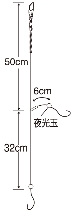 ちょい投げ2本鈎