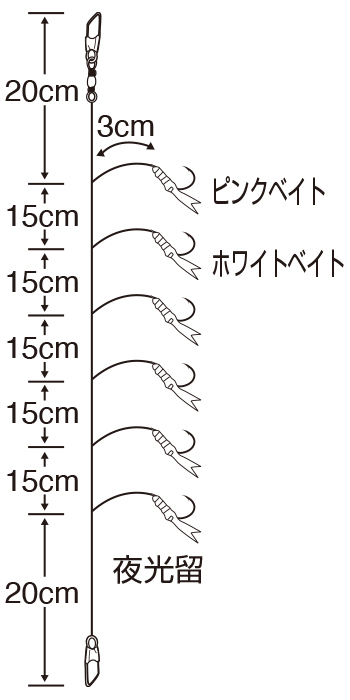 ちょい太豆アジ ピンク&ホワイトベイト