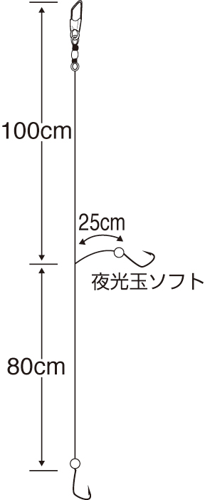 激釣アジビシ2本鈎（金）