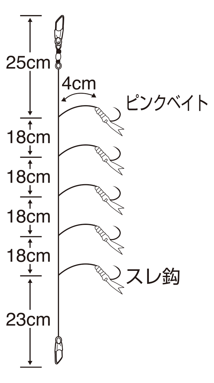 安心安全スレサビキ　ピンクベイト