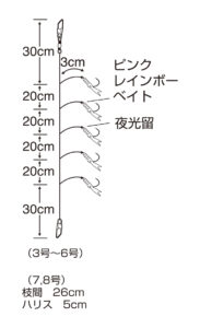 波止アジ ピンクレインボーベイト