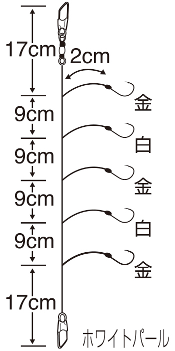 ピカイチ小鮎ホワイトパール５本鈎