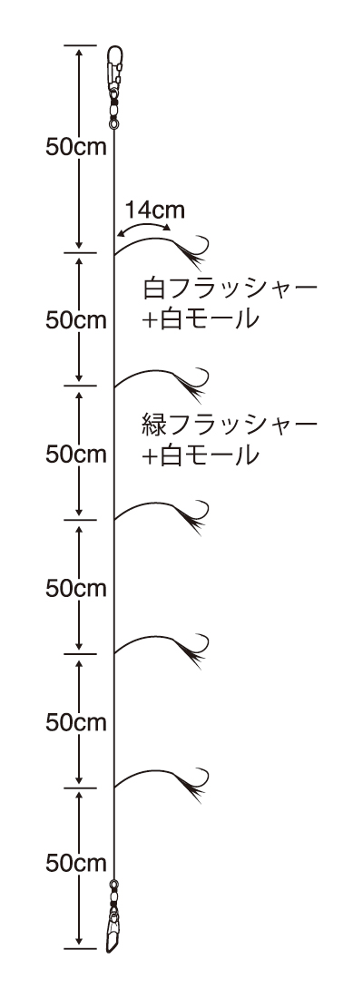 実船 落とし込み一筋(5本)ケイムラ