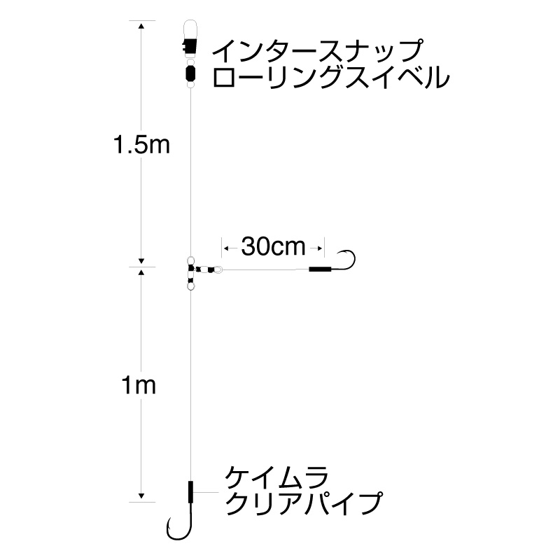 実船 アイアン太刀魚2本鈎(フッ素コート)