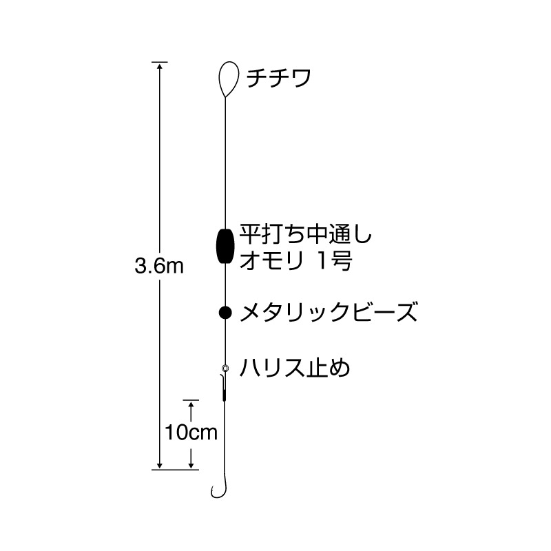 のべ竿脈釣り 直感ハゼ3.6m